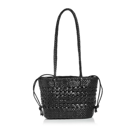 CALAJADE Handbags - CALAJADE Women's Black Woven Double Flat Strap Shoulder Bag